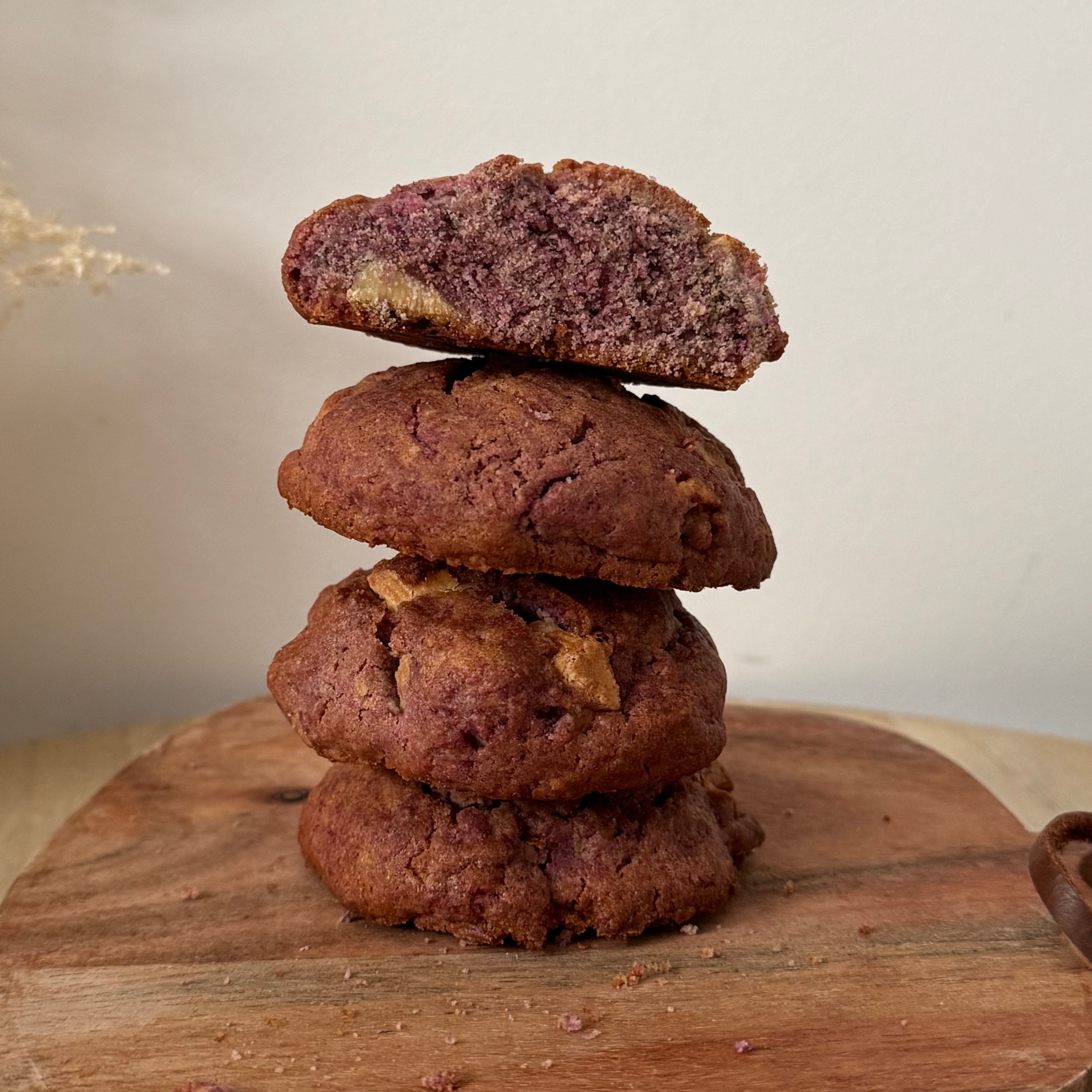 Image d'illustration de la recette de cookie ube chocolat blanc de Njoy Healthy